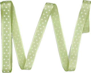 Vánoční stuha saténová zelená Mini-Stars 10mm x2m (5,-Kč/m)