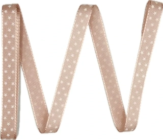 Vánoční stuha saténová růžová Mini Stars 10mm x 2m (5,-Kč/m)