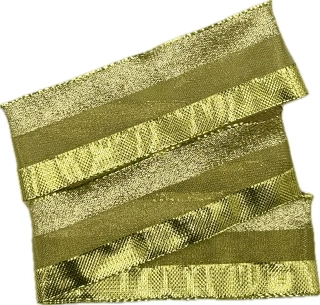  Stuha zlatá  OTDOOR GOLD STRIPES lurexová 40mm x 2m(10,-Kč/m)