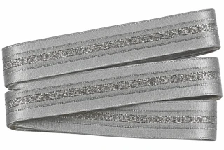 Vánoční stuha DIAMOND SILVER stříbrná saténová 15mm x 2m