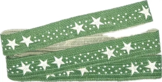 Vánoční látková stuha GREEN LINE 15mm x 2m (5,-Kč/m)