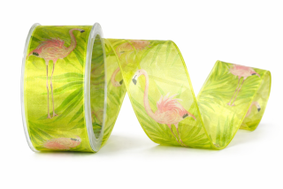 Stuha taftová ROSA FLAMINGO průsvitná 40mm x 2m (13,- Kč/m)