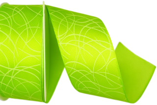 Stuha taftová SISI LIME GREEN hráškově zelená 40mm x 2m (14,-Kč/m)