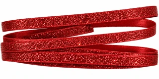 Stuha saténová STARDUST červená tenká 5mm x 2m (5,-Kč/m)