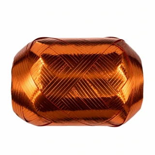 Vánoční vázací stuha LIGHT METALIC lesklá měděná (velké Mega klubko) 10 mm x 20 m