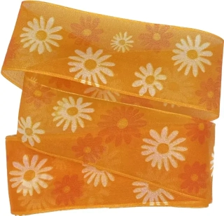 Stuha organzová skládaná SPRING FLOWER 40mm x 2m (8,50 Kč/m)