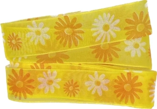 Stuha taftová SPRING FLOWER oranžová 25mm x 2m (6,- Kč/m)
