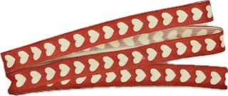 Stuha látková Mini Love Hearts Red červená 10mm x 2m (5,-Kč/m)