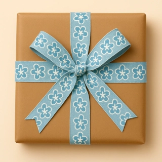 Stuha taftová, skládaná HELLO SUMMER BLUE pastelově modrá 25mm x 2m (7,- Kč/m)