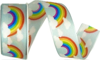 Stuha dětská  RAINBOW BLUE 25mm x 2m (11,- Kč/m)