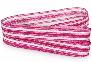 Stuha pruhovaná Color Stripes PINK růžová 15mm x 2m (5,- Kč/m)