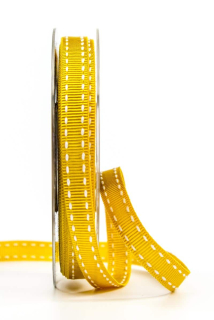 Stuha rypsová BUSTER Golden Yellow prošívaná žlutá 15mm x 2m (10,-Kč/m)