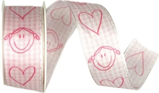 Stuha taftová IT´S A GIRL růžová 25mm x 2m (12,-Kč/m)