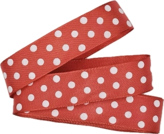 Stuha taftová HOT SPOT Cherry Red sytě červená 25mm x 2,5m ( 8,- Kč/m)