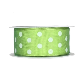 Stuha taftová HOT SPOT Fresh green zelená 25 mm x 2 m ( 9,- Kč/m)