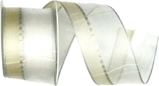 Stuha organzová SYMFONIE CREAM krémová 40 mm x 2m (14,-Kč/m