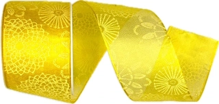 Stuha taftová LOLA YELLOW žlutá 40mm x 2m (14,-Kč/m)