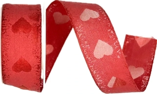 Taftová stuha RED PASSION – červená 25mm x 2m