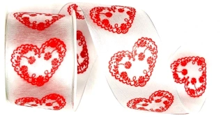 Organzová stuha DESIRE – bílá 40mm x 2m