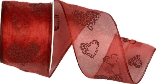 Organzová stuha DREAM – červená 40mm x 2m