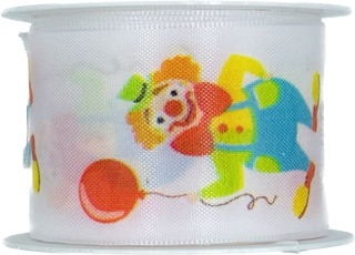 Stuha taftová BIRTHDAY CLOWN 40mm x 2m