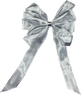 Mašle stříbrná CELEBRATION SILVER, ručně vázaná,malá 8 x 10cm