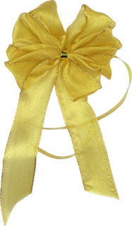 Mašle taftová BASIC YELLOW GOLD zlatožlutá, ručně vázaná, malá 8 x 10cm