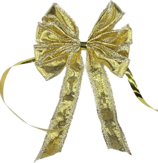 Mašle zlatá CELEBRATION GOLD, ručně vázaná,malá 8 x 10cm