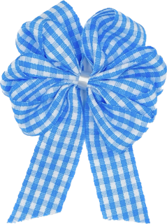 Mašle modrá VICHY KARO, ručně vázaná, malá 8 x 10cm