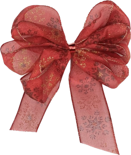 Mašle organzová ORGANDY SNOWFLAKES ručně vázaná, střední velikost 10 x 12cm