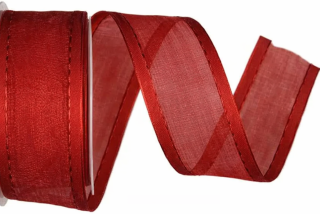 Stuha organzová CHAMPAGNER Classic Red červená 40mm x 2m(13,-Kč/m)