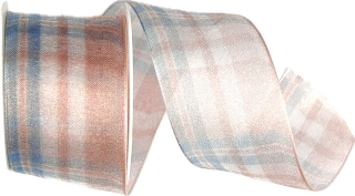 Taftová stuha PRESTIGE KARO světle modrá průsvitná 40mm x 2m