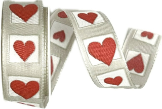 Taftová stuha All Love Silver – stříbrná 25mm x 2m