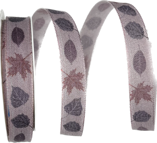 Stuha látková AUTUMN LEAVES III– Subtle Elegance lila 15mm x 4m (6,-Kč/m)