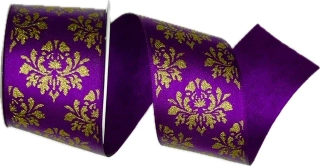 Stuha vánoční saténová X-MAS DELUXE VIOLETT fialová 40mm x 2m (14,50Kč/m)