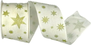 Stuha vánoční bavlněná LIGHT bílá 40mm x 2m(14,-kč/m)