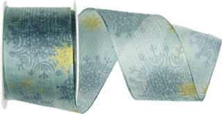 Stuha vánoční organzová SOUTH STAR BLUE modrá 40mm x 2m (15,-Kč/m)