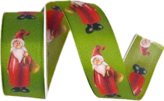 Stuha vánoční SANTA PARADE zelená 25mm x 2m (10,-Kč/m)