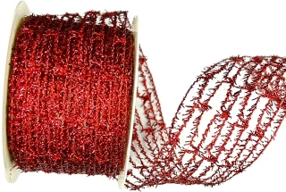 Ozdobné pletivo MOONLIGHT červené  8cm x 10m (9,90 Kč/m)