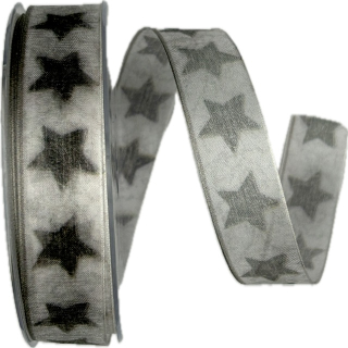 Vánoční stuha organzová GRANIT STAR 25mm x 20m (5,-Kč/m)