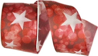 Stuha vánoční STARLIGHT RED červená 40mm x 2m (13,-Kč/m)