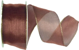 Stuha organzová ORGANDY BROWN 40mm x 2m (13,-Kč/m)