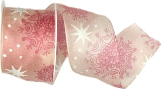 Stuha vánoční organzová SOUTH STAR PINK růžová 40mm x 2m (15,-Kč/m)