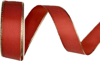 Stuha taftová BASIC RED červená 25mm x 2m (13,-Kč/m)