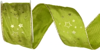 Stuha vánoční saténová NOBLESSE GREEN zelená 40mm x 2m (16,-Kč/m)