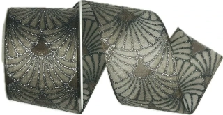 Stuha vánoční organzová GLAMOUR FESTIVAL GRANIT 40mm x 2m (14,50,-Kč/m)