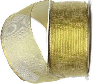 Stuha lurexová OUTDOOR PLATINUM zlatá 40mm x 8m (11,-Kč/m)