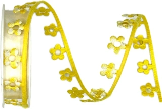 Stuha vysekávaná Květiny 15mm x 1m  (15,-Kč/m)