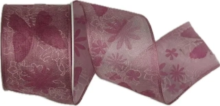 Stuha taftová OLD PINK BUTTERFLY růžová 40mm x 2m (14,- Kč/m)