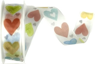 Taftová stuha Crazy Love – bílá 25mm x 2m